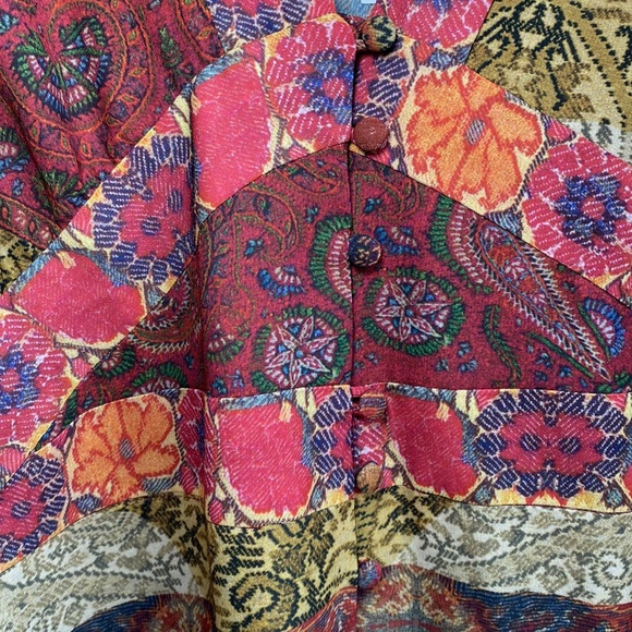 Zara PATCHWORK PRINT MIDI DRESS - Picture 6 of 15